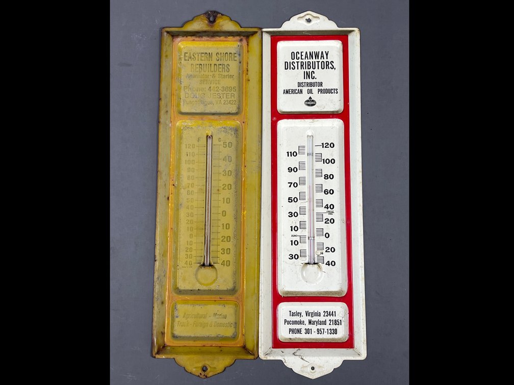 Lot of 2 Advertising Thermometers 