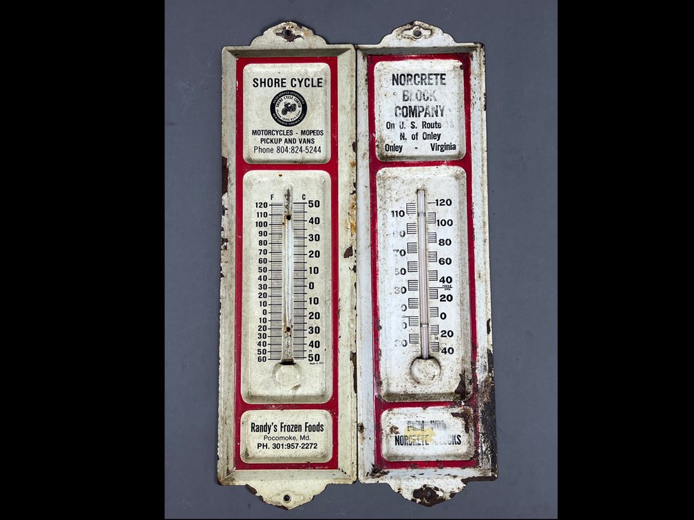 Lot of 2 Advertising Thermometers 