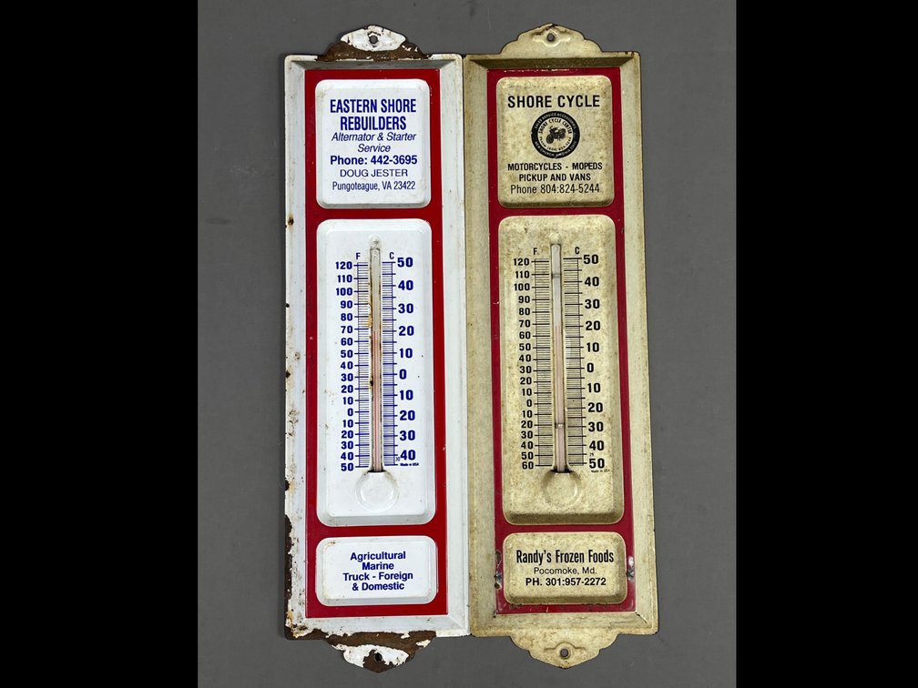 Lot of 2 Advertising Thermometers 