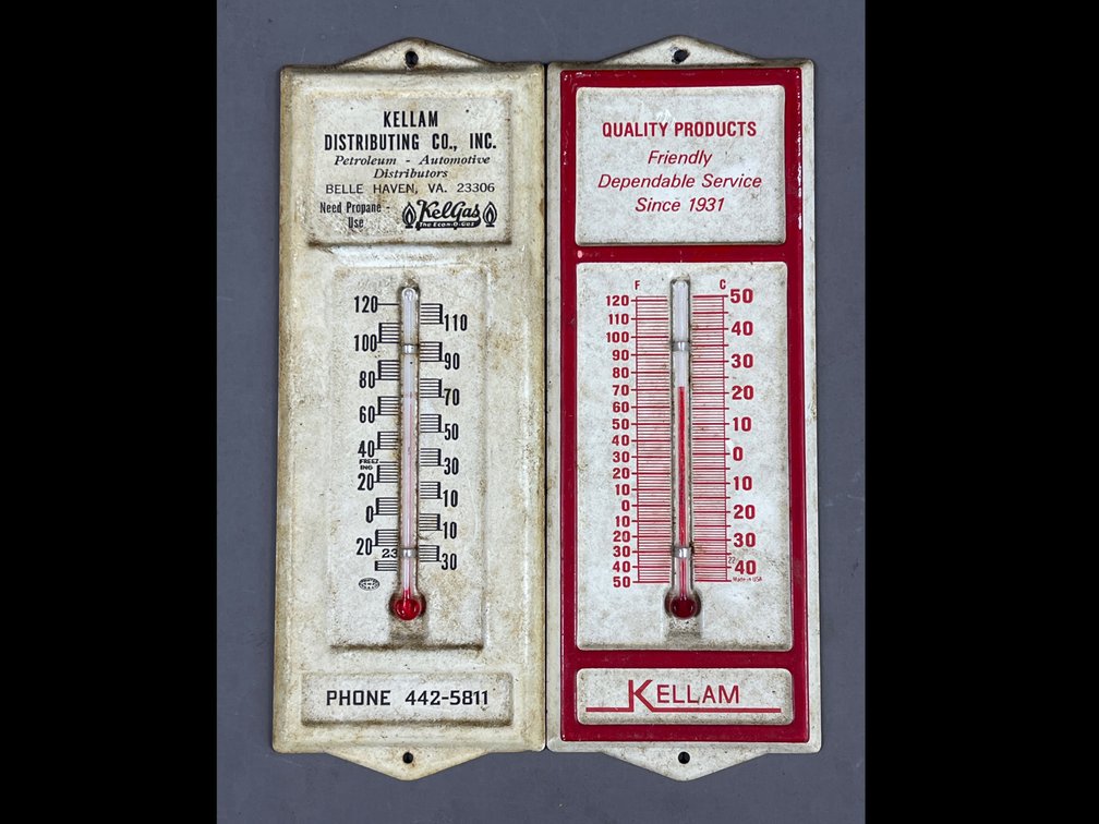 Lot of 2 Advertising Thermometers 