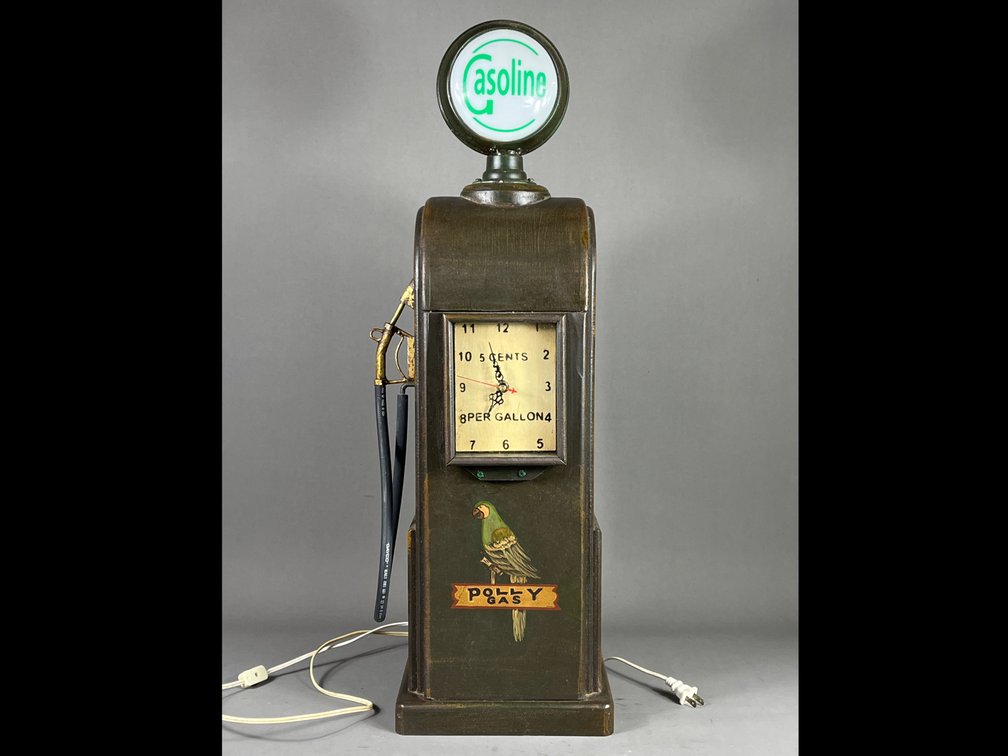 Polly Gas Pump Advertising Clock