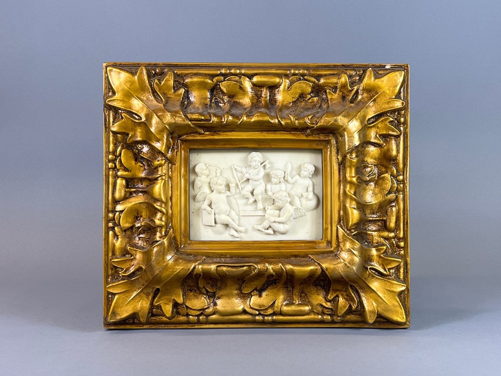 Framed Cherub Relief Picture