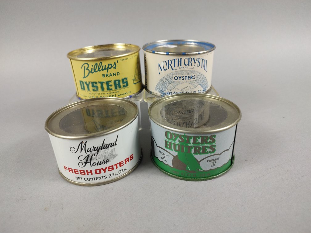 Lot of (4) 8oz. Oyster Cans 