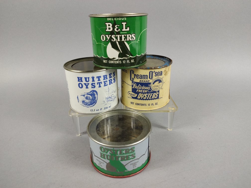 Lot of (4) Oyster Cans 