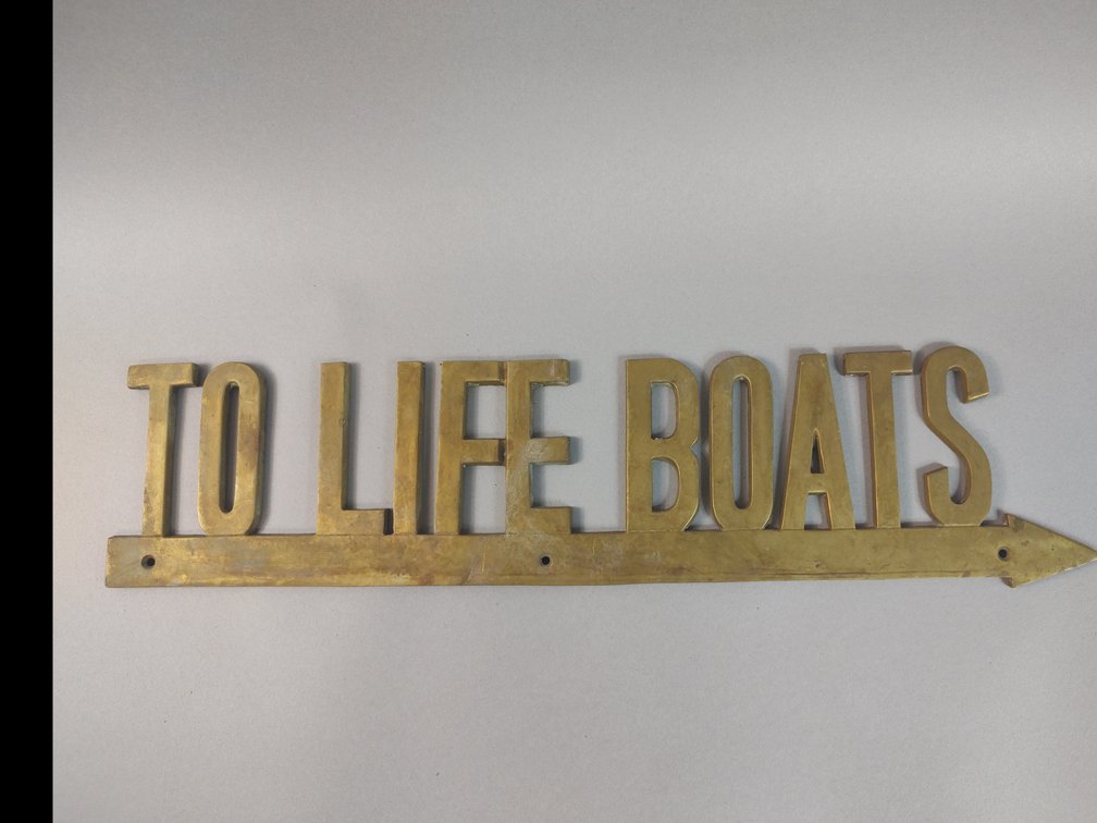Brass Life Boat Sign