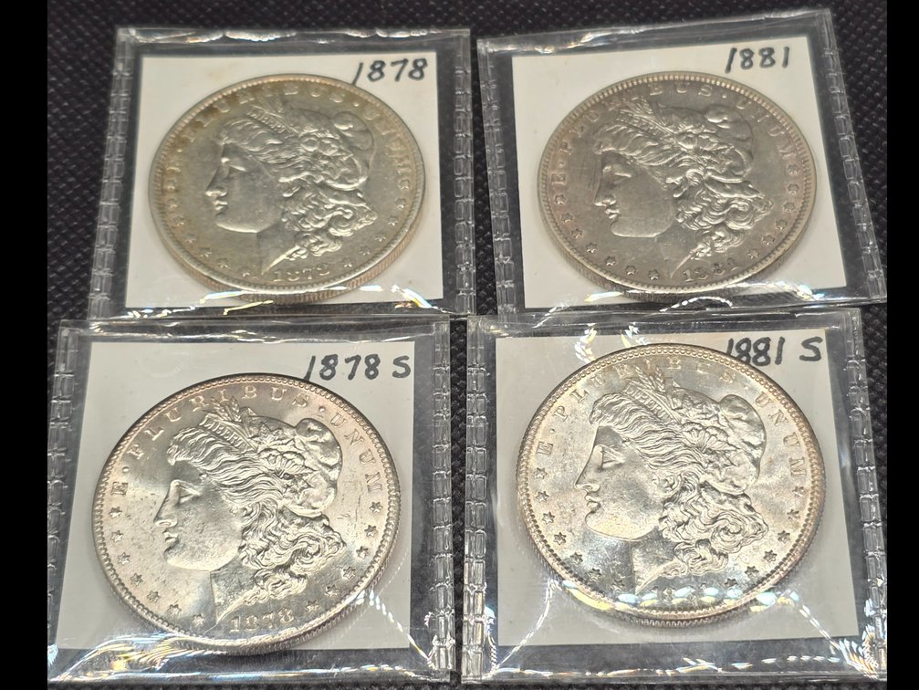 4 Morgan Silver Dollars
