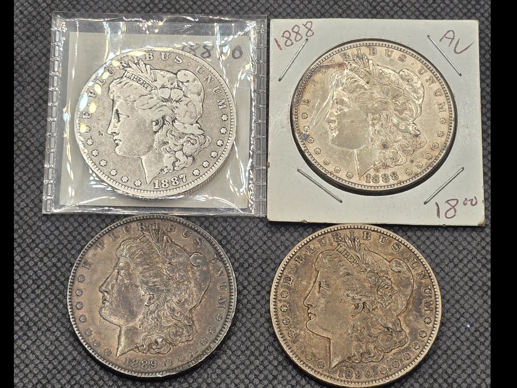 4 Morgan Silver Dollars