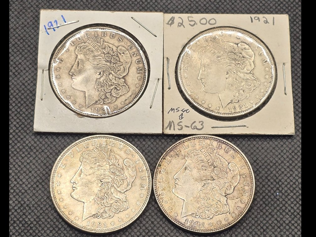 4 Morgan Silver Dollars
