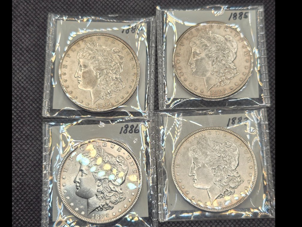 4 Morgan Silver Dollars