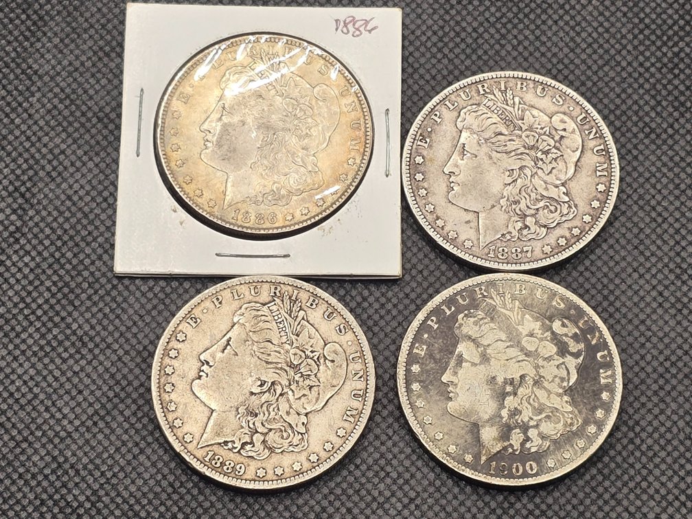 4 Morgan Silver Dollars