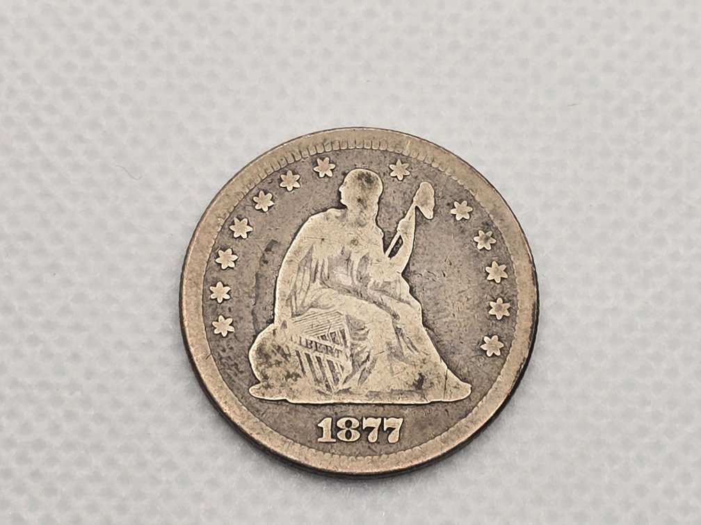 1877 Seated Liberty Quarter Dollar