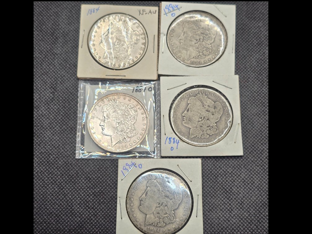 5 Morgan Silver Dollars