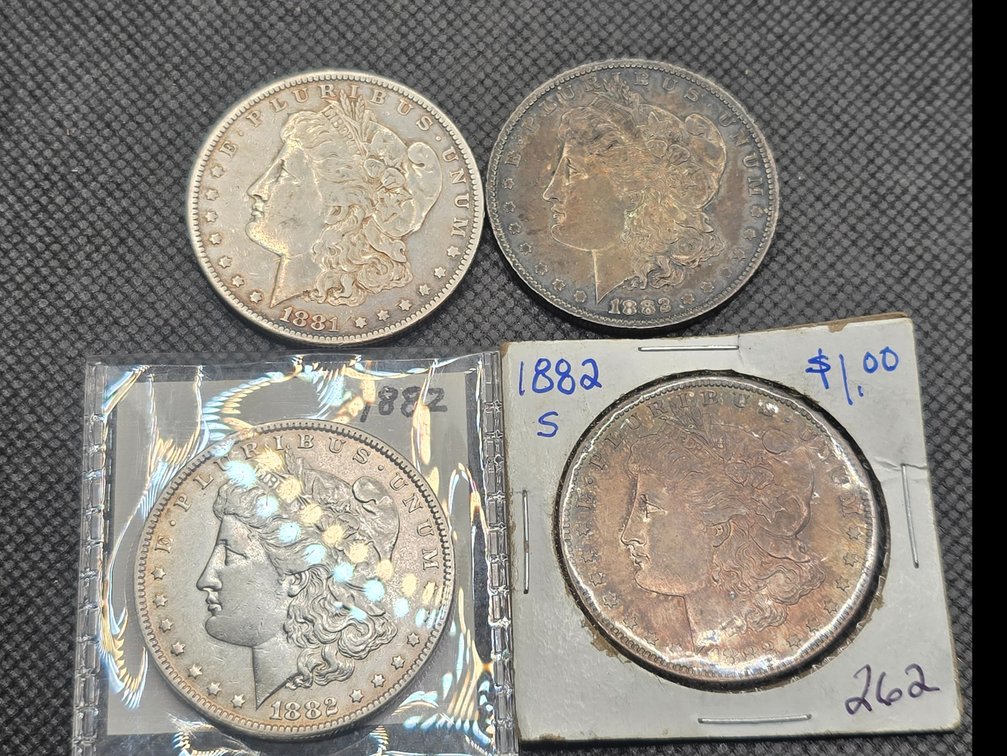 4 Morgan Silver Dollars