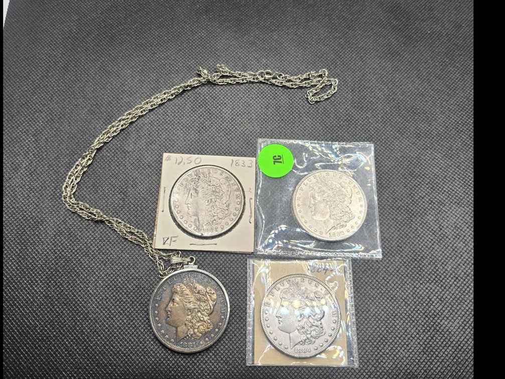4 Morgan Silver Dollars