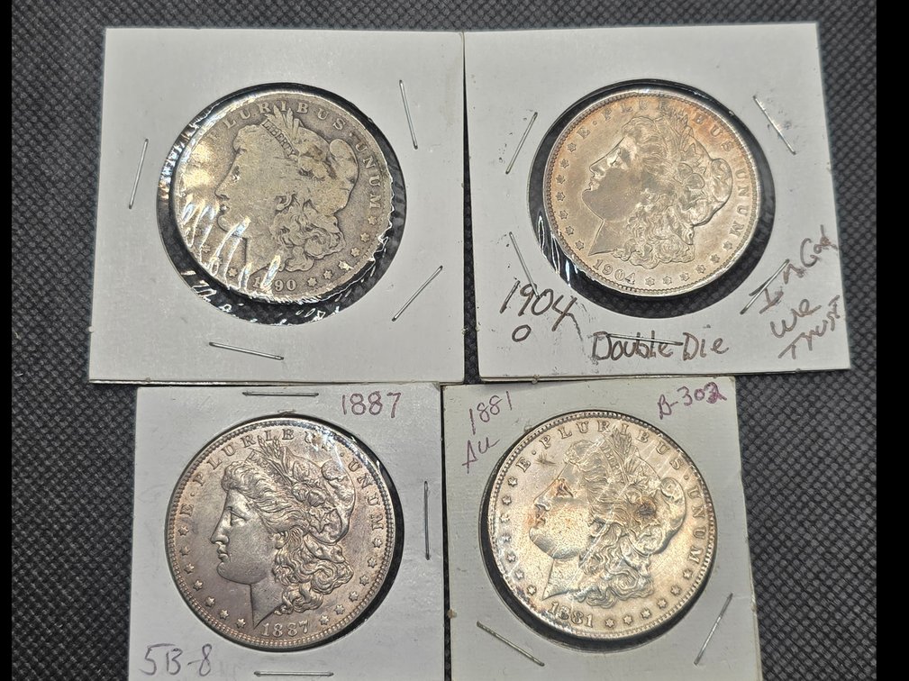 4 Morgan Silver Dollars