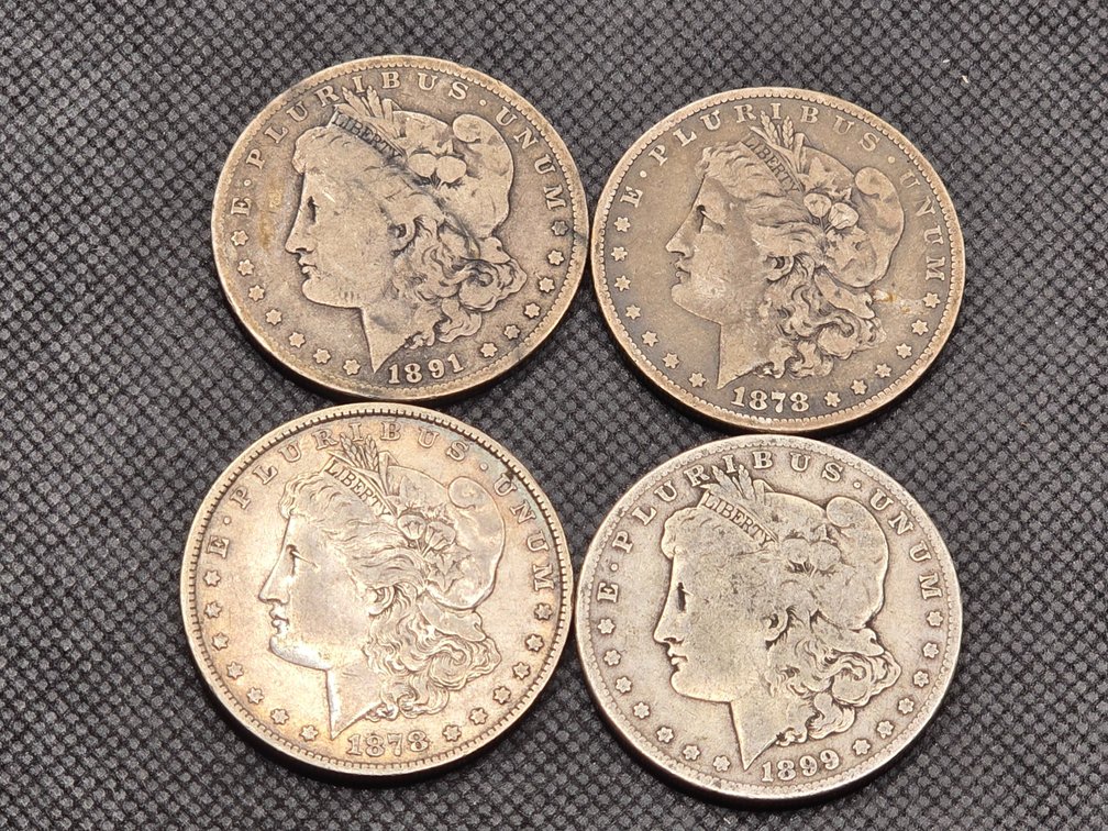 4 Morgan Silver Dollars