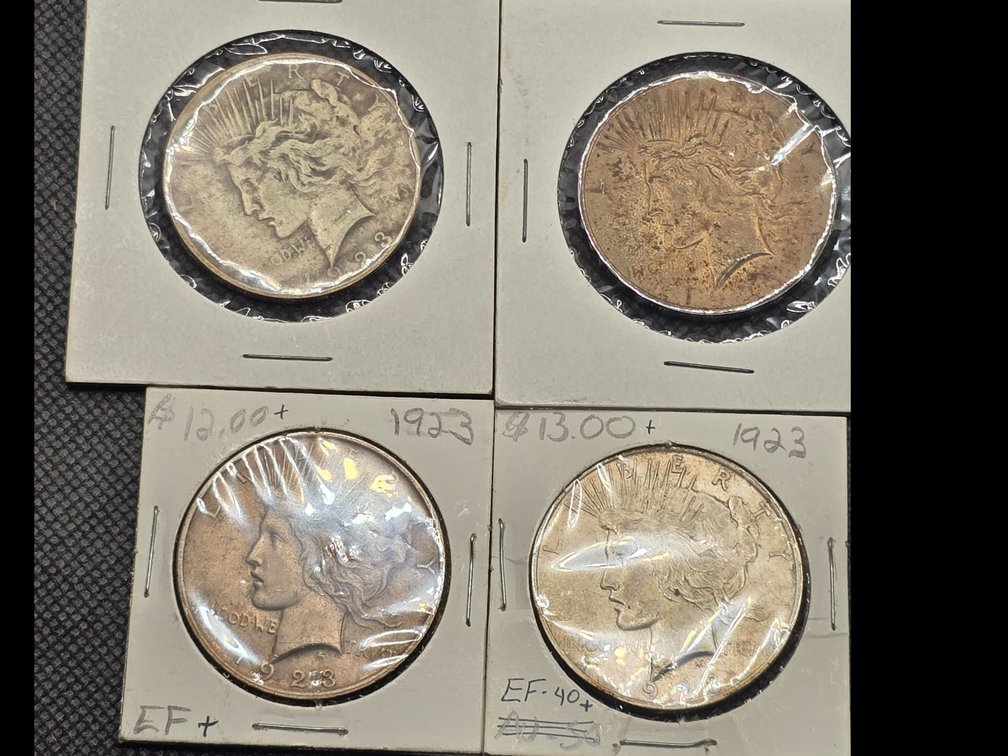 4 Peace Silver Dollars