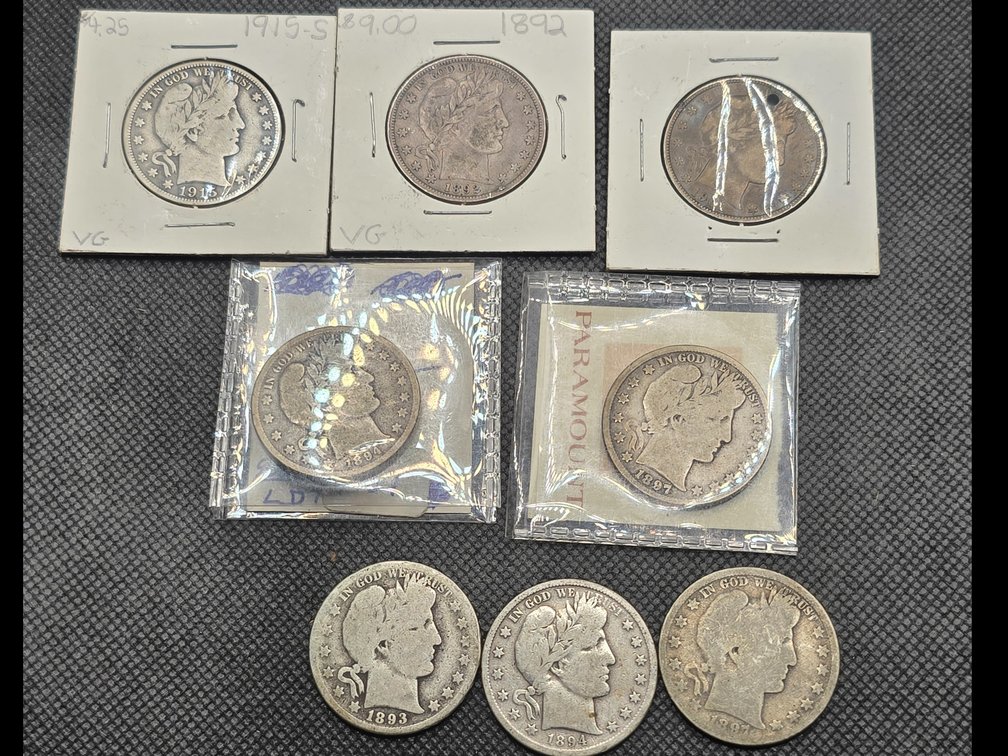 8 Barber Silver Half Dollars
