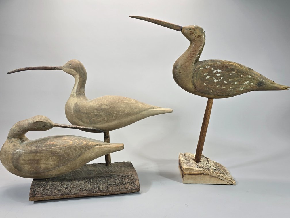 3 Shorebirds by Unknown Makers