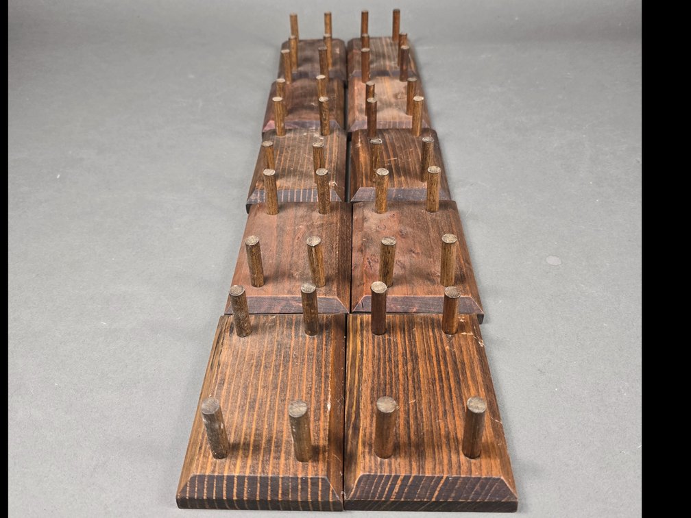 Lot of 10 Wooden Decoy Stands