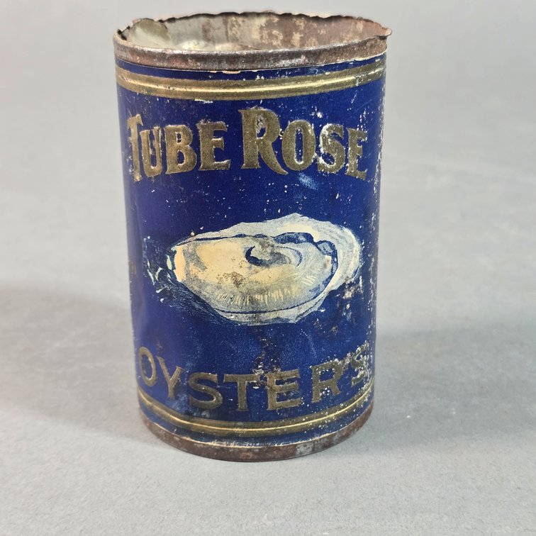 Tube Rose Brand Paper Label Oyster Can