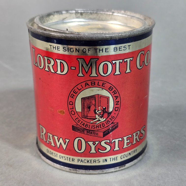 Lord-Mott Old Reliable Brand Oyster Can
