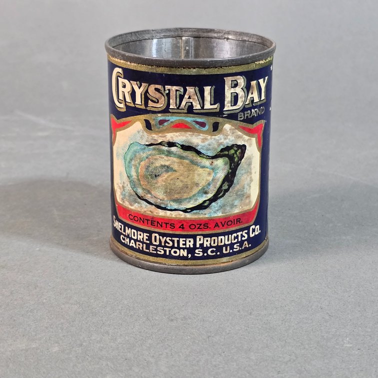 Crystal Bay Brand Paper Label Oyster Can