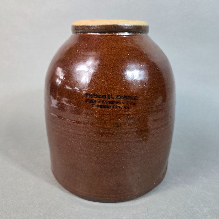 Nelson P. Collins, Franklin City,  VA Oyster Crock