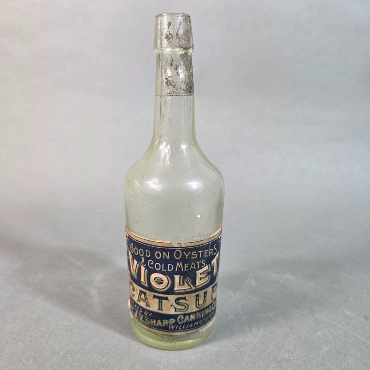 Violet Catsup Paper Label Bottle