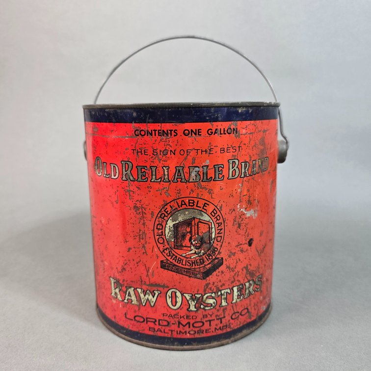 Lord Mott Old Reliable Brand Oyster Can
