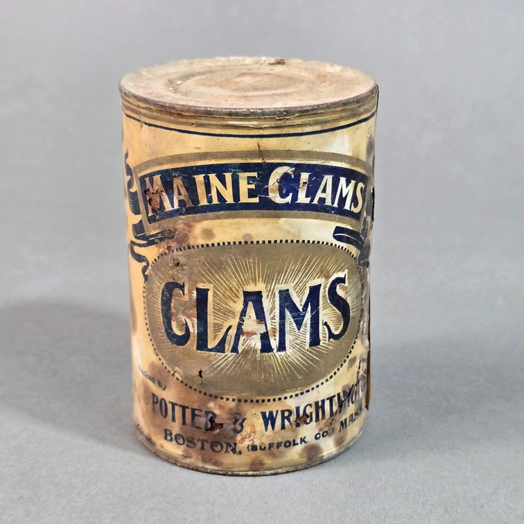 Maine Clams Paper Label Clam Can