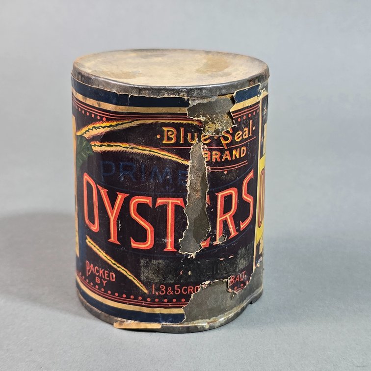 Blue Seal Brand Paper Label Oyster Can