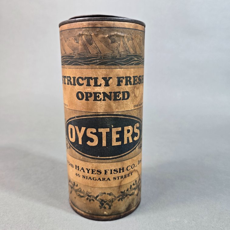 Hayes Fish Co. Paper Label Oyster Can