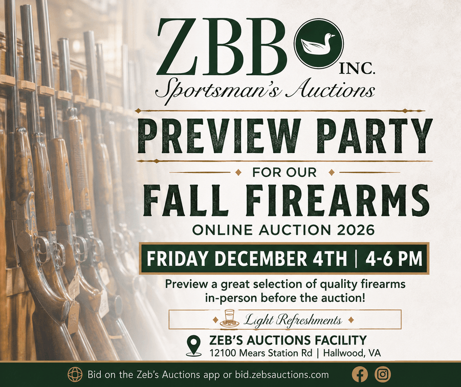 Image for Preview Party: The Fall Firearms Online Auction 2026