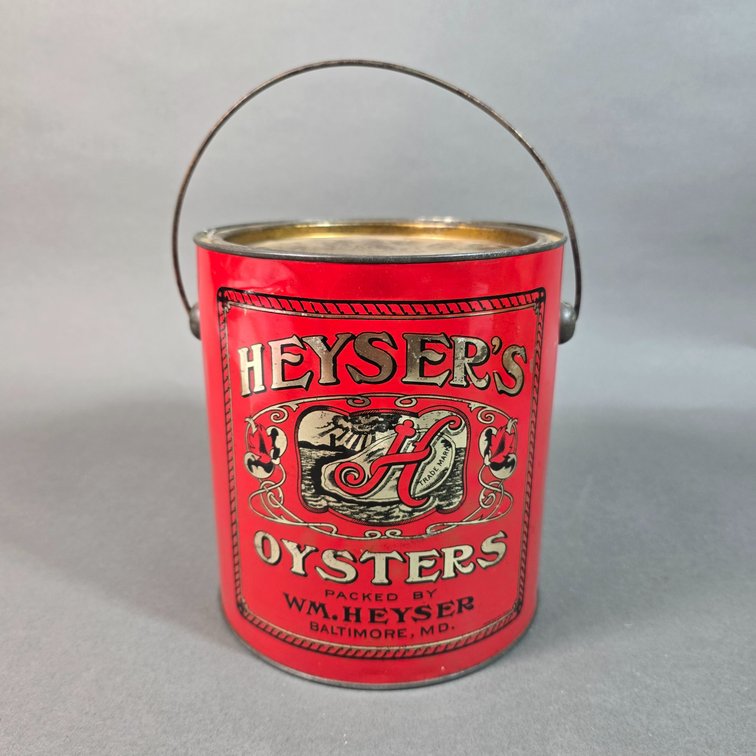 Heyser's Brand Bail Handle Oyster Can