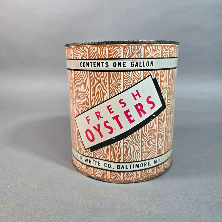 J. H. White Brand Oyster Can