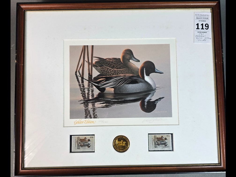 Three Gold Edition Duck Stamp Prints