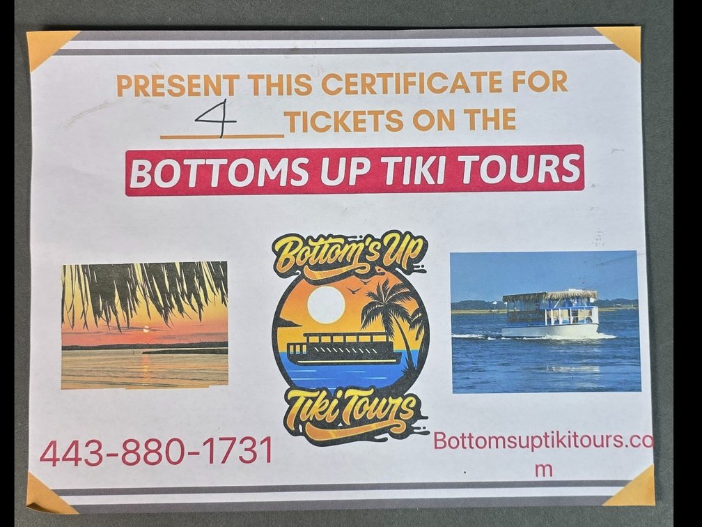4 Tickets on Bottoms Up Tiki Tours