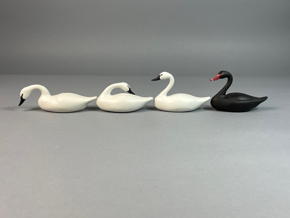 R Hess, Delta, PA, Swan Lot of Four