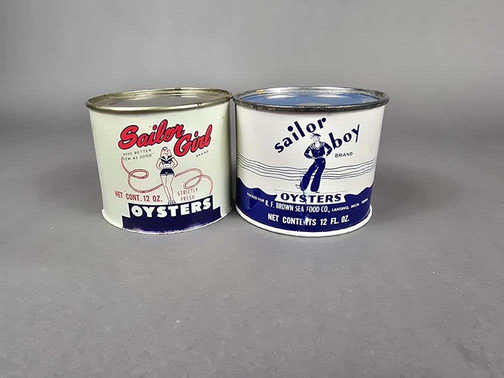 Sailor Boy & Sailor Girl Brand Oyster Cans 