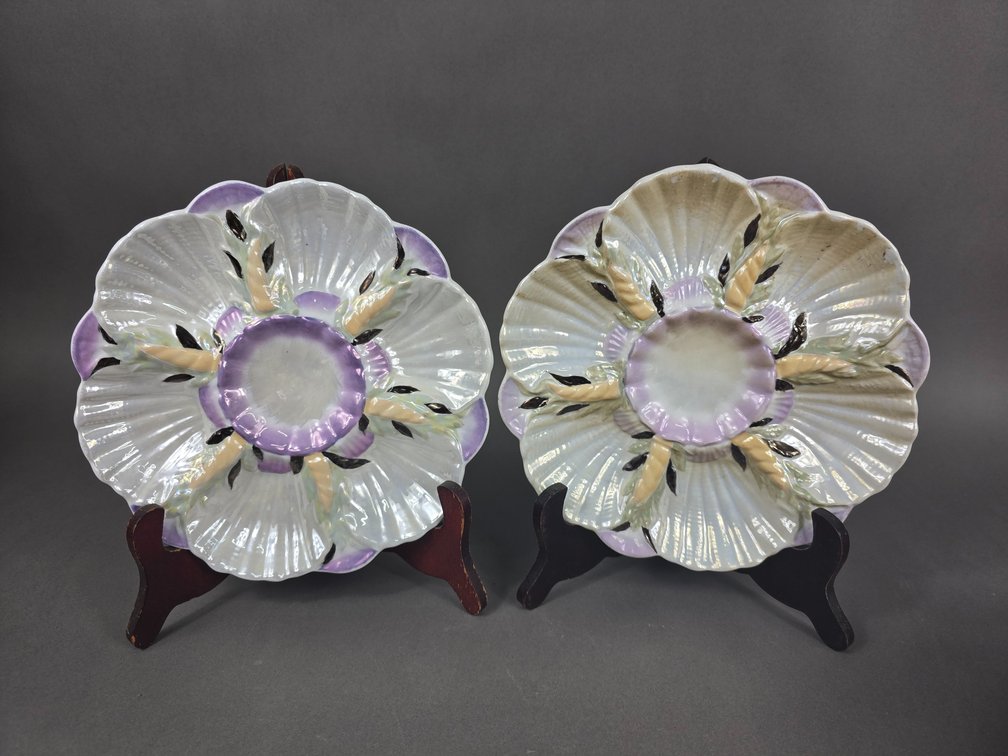Pair Limoges Oyster Plates