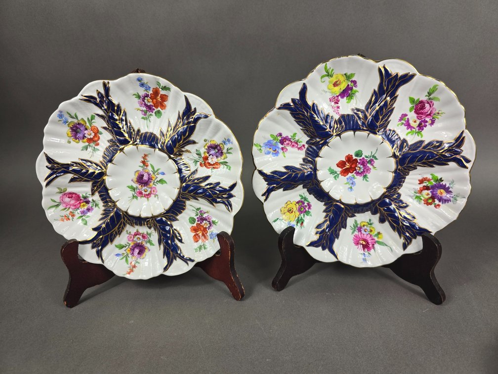 Pair Limoges Oyster Plates