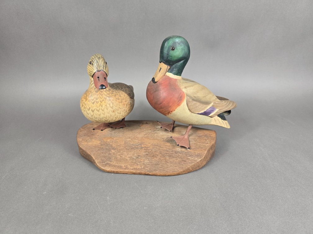 Miniature Mallard Pair by Unknown Maker 