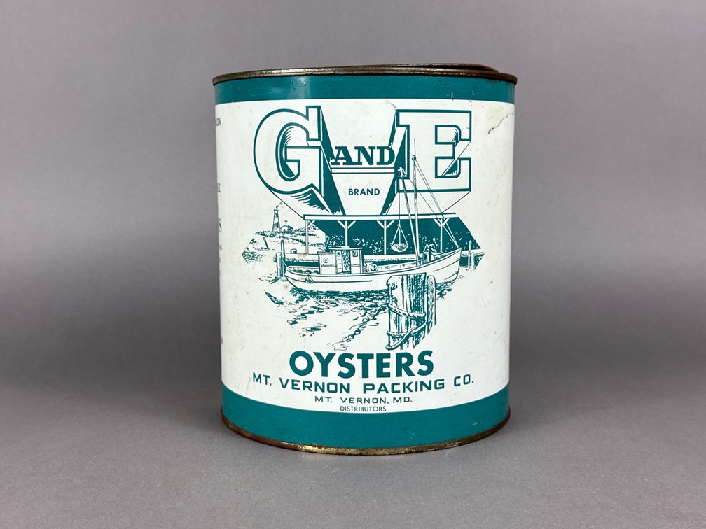 G and E Brand, Mt Vernon, MD, Oyster Can