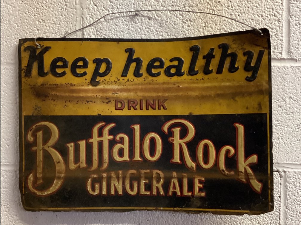 “Buffalo Rock” Gingerale Metal Sign 16” Wide 13” Wide