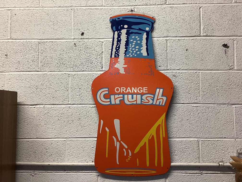Metal Orange Crush Sign 40” Tall