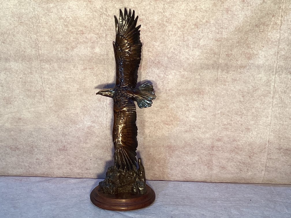 Bronze Eagle Statue 23” Tall 