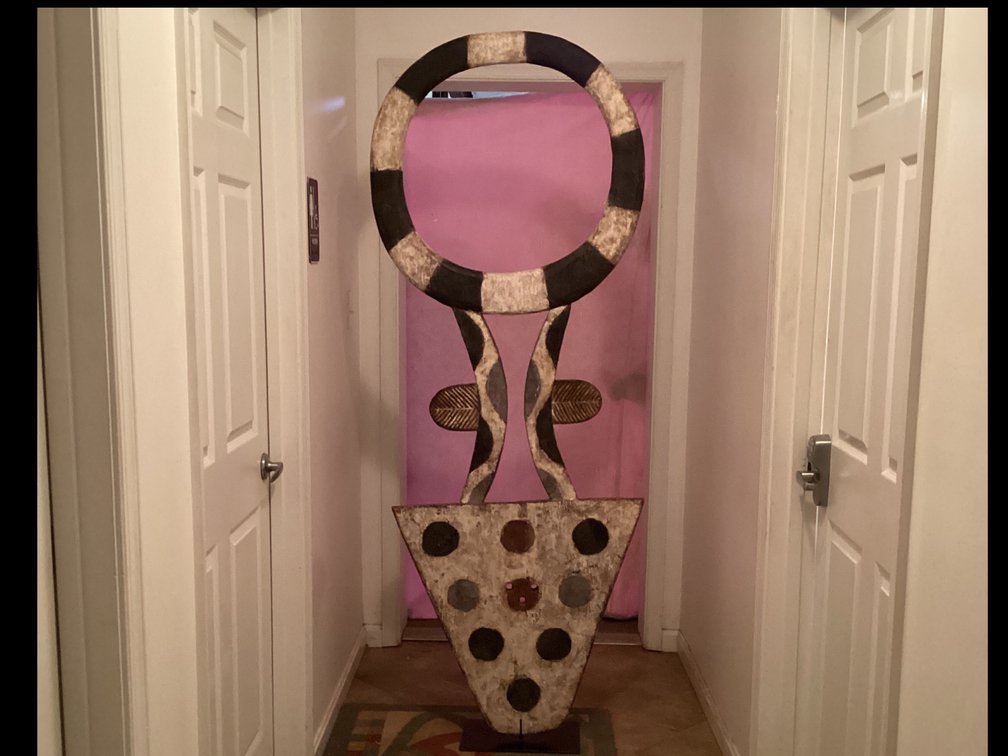 African Art on Stand 80” Tall 29” Wide