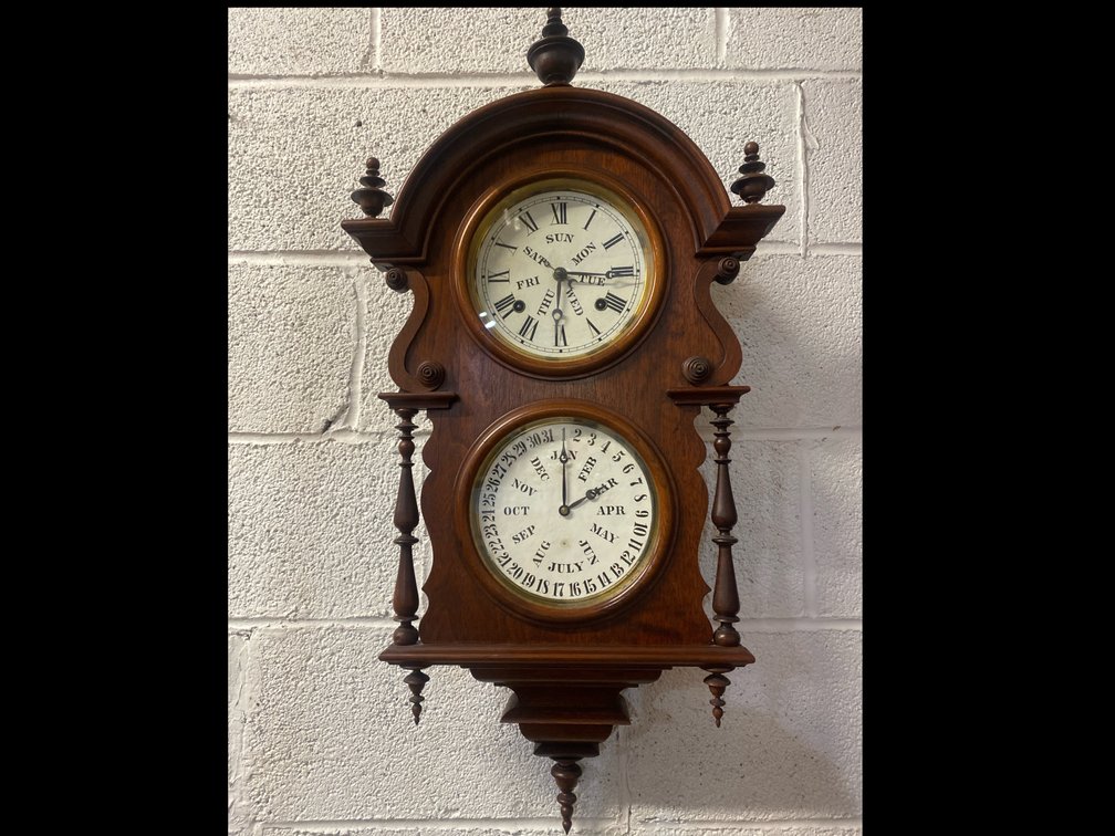 BB Lewis Perpetual Calendar Clock 32” Tall 15” Wide 5” Deep