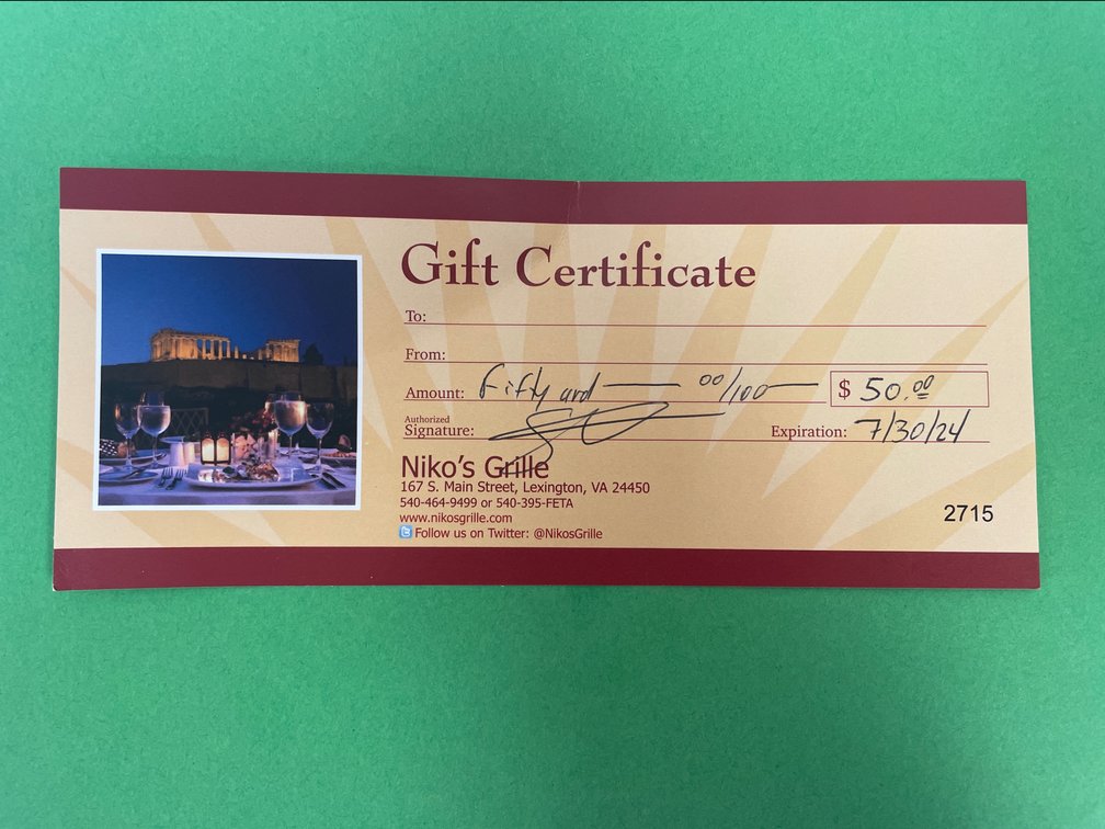 Niko’s Gift Card